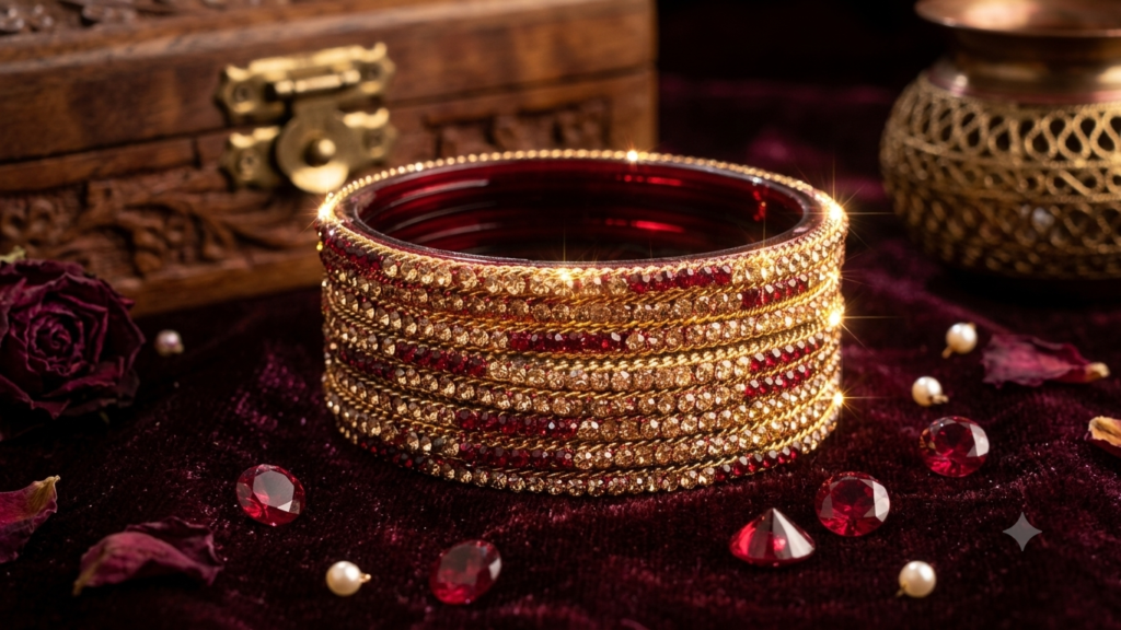 Golden stone bangles