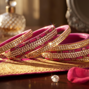Red stone bangles set