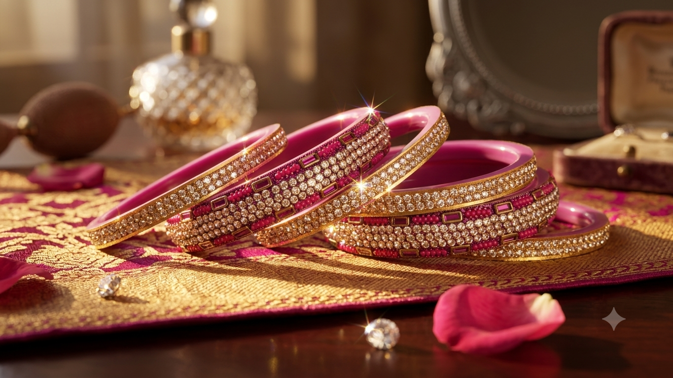 Red stone bangles set