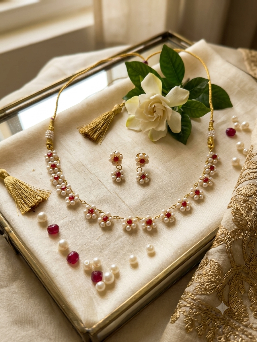Pearl necklace (red)