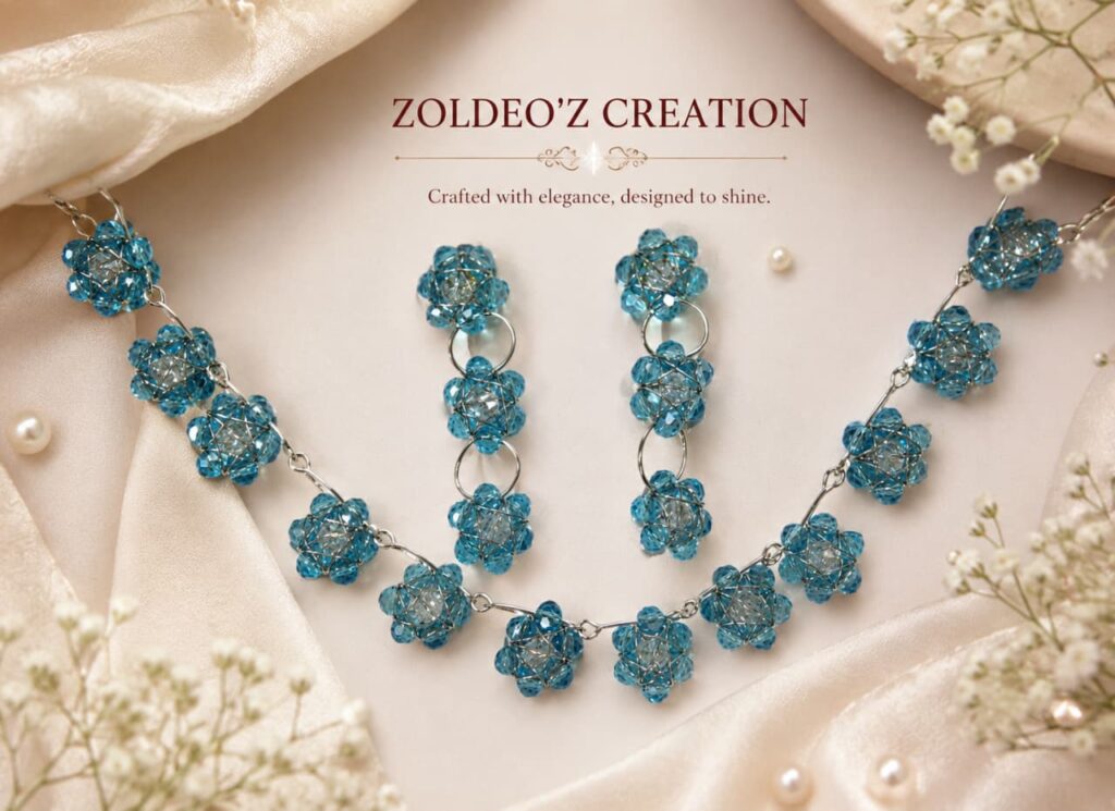 Blue crystal necklace