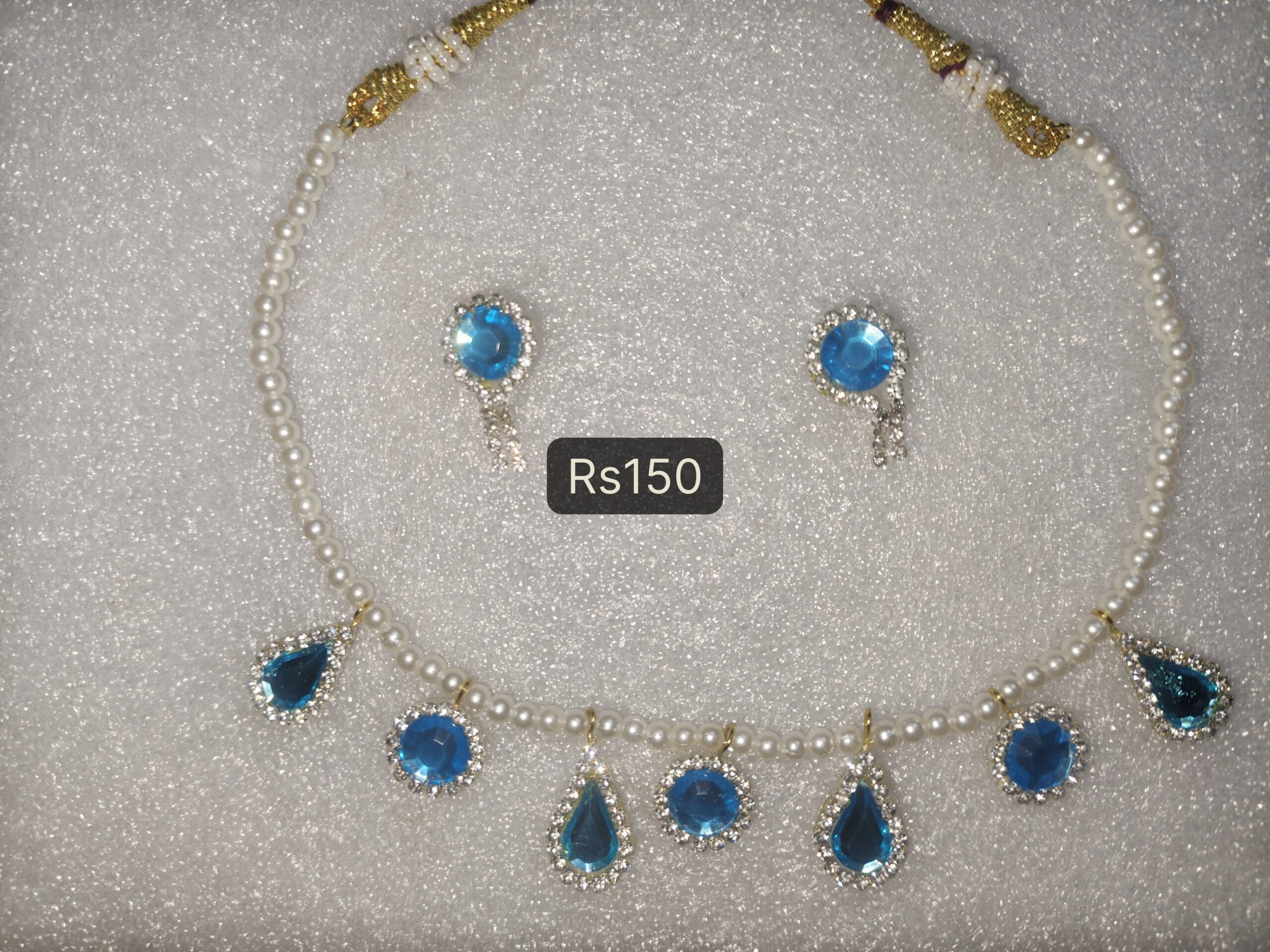 Blue stone pearl necklace - Image 2
