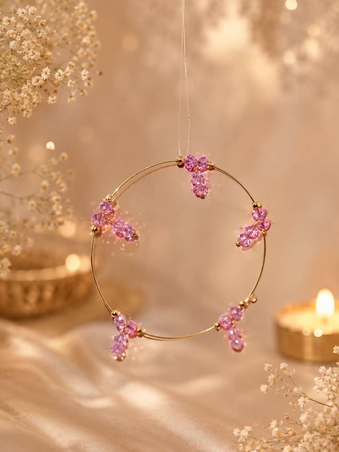 Pink crystal bracelet