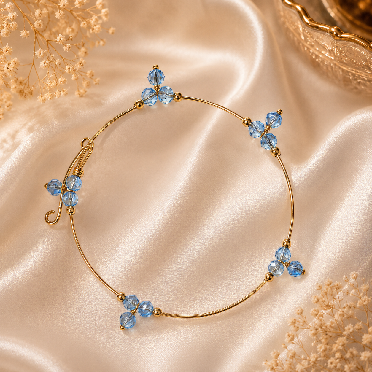 Pastel blue crystal bracelet