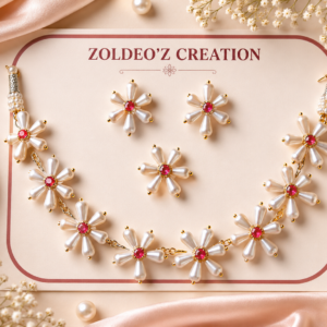 Prajakta flower necklace set (big)