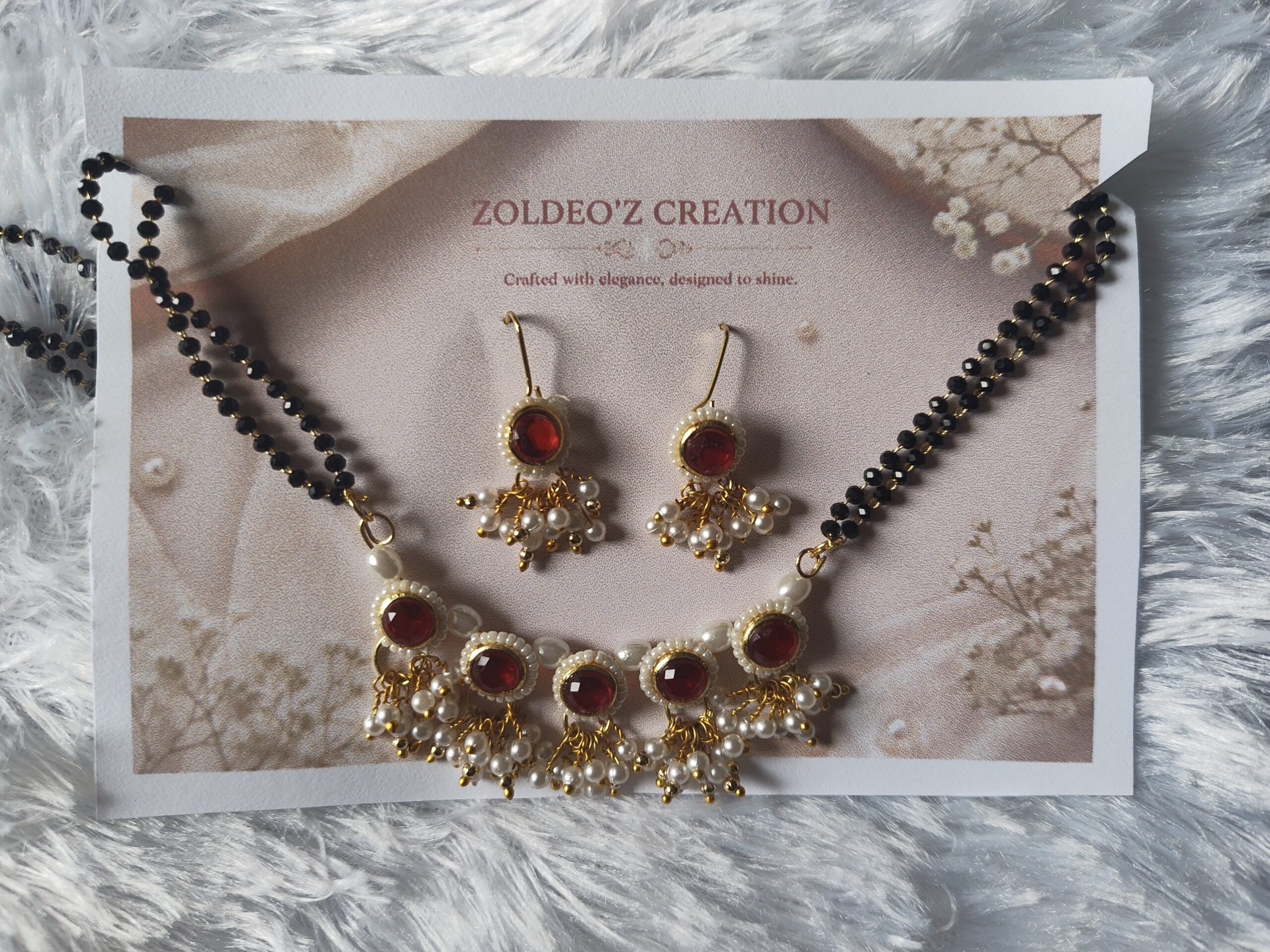 Maroon kundan mangalsutra - Image 2