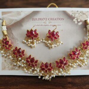 Lotus necklace red