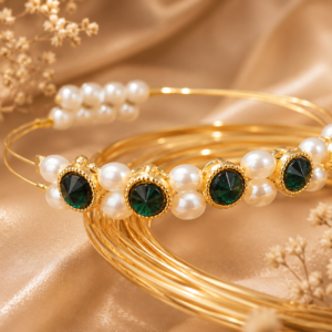 Bracelet (green kundan)