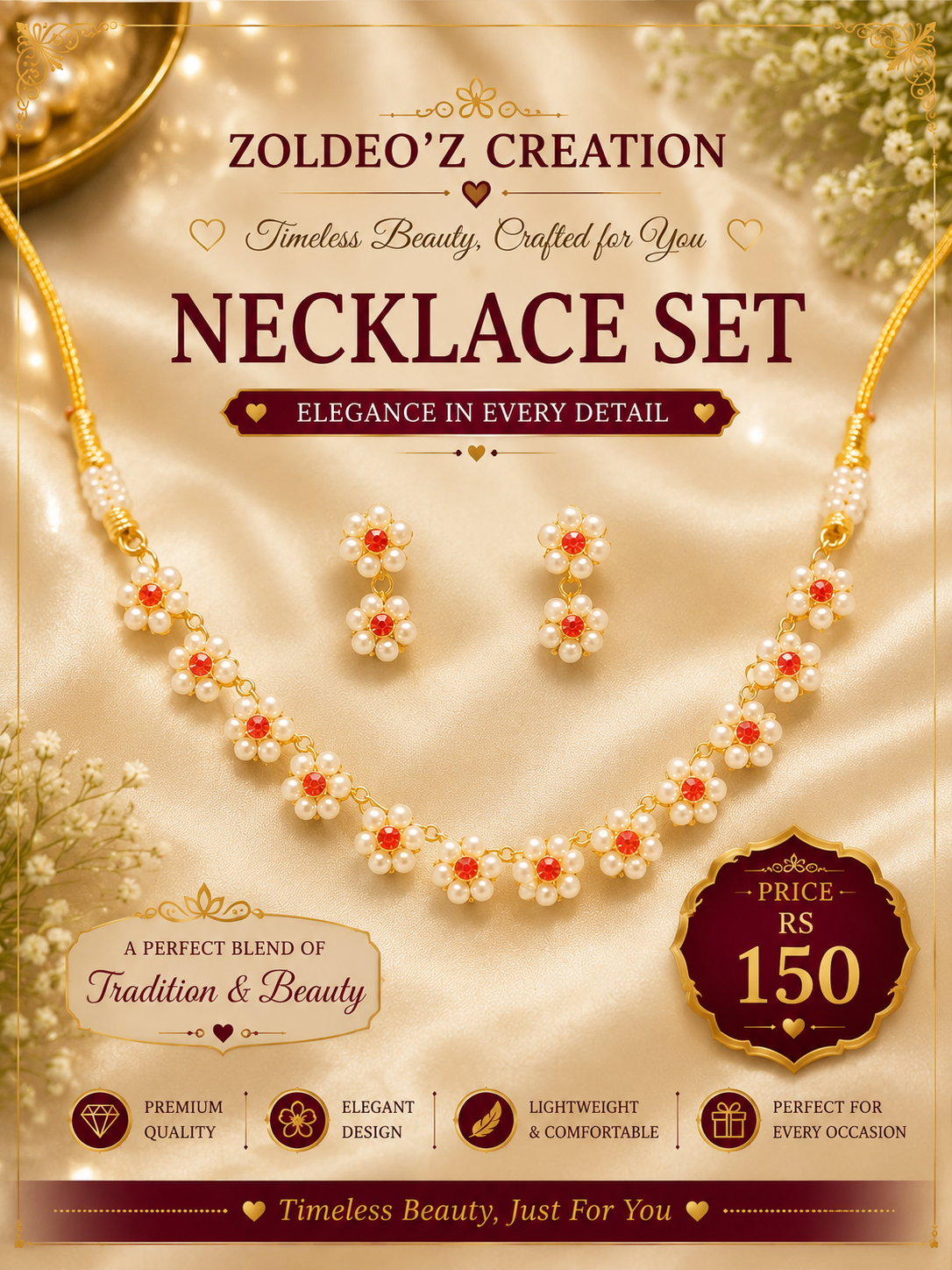 Pearl necklace set