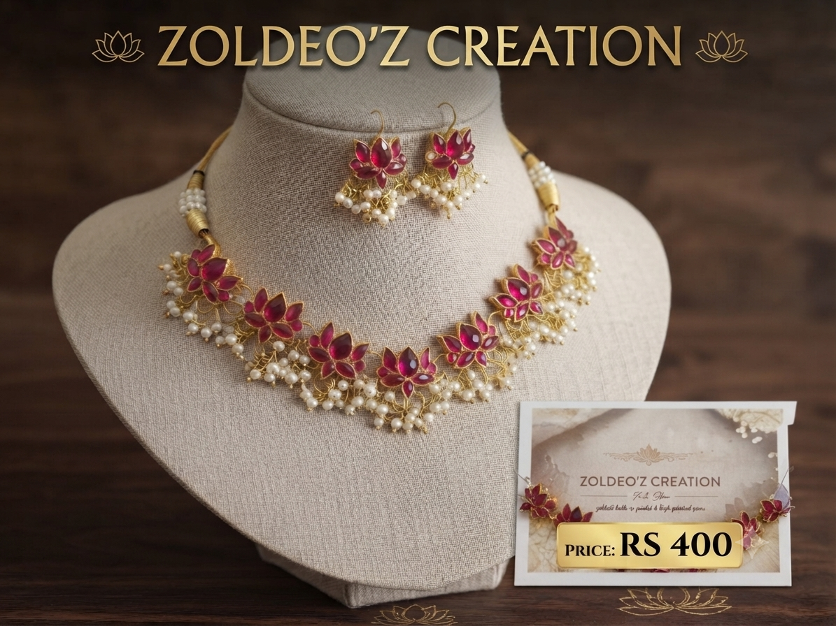 Red lotus necklace