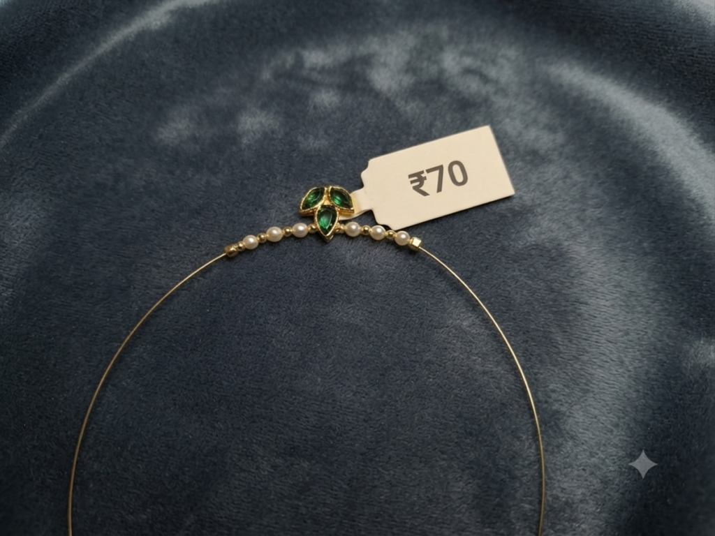 Green TriKundan Mini Necklace