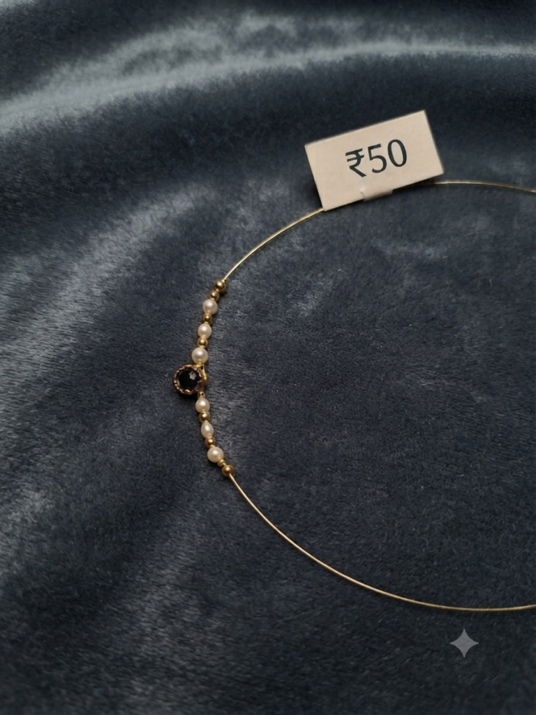 Blue Kundan Mini Necklace