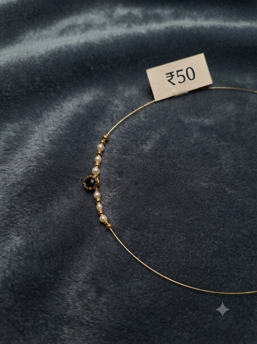 Blue Kundan Mini Necklace
